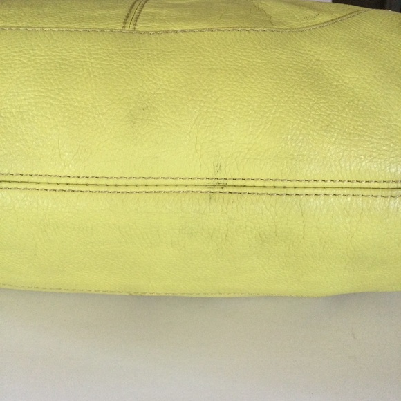 Kate Spade Yellow Pebble Leather Hobo Shoulder Zipper Handbag tassel Zipper - Picture 12 of 15